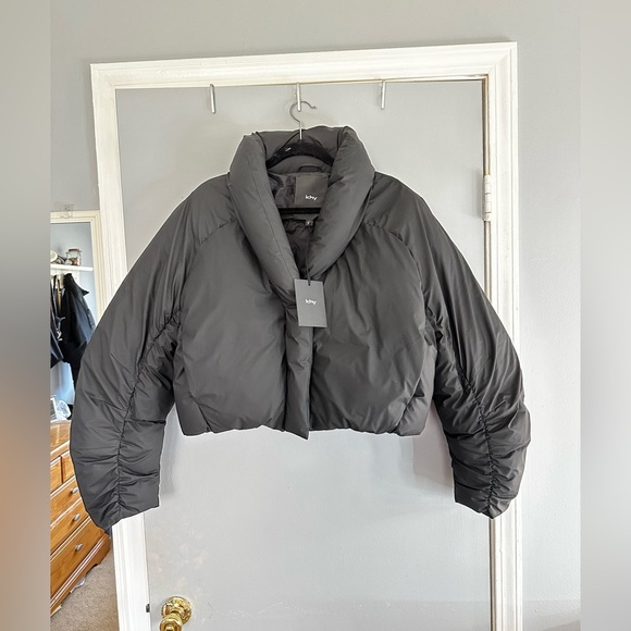 KHY by Kylie Jenner, New With Tags, Black Cropped Puffer Jacket, Size L - Picture 1 of 6